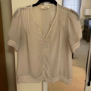 Pins and Needles sheer short sleeve blouse (s)